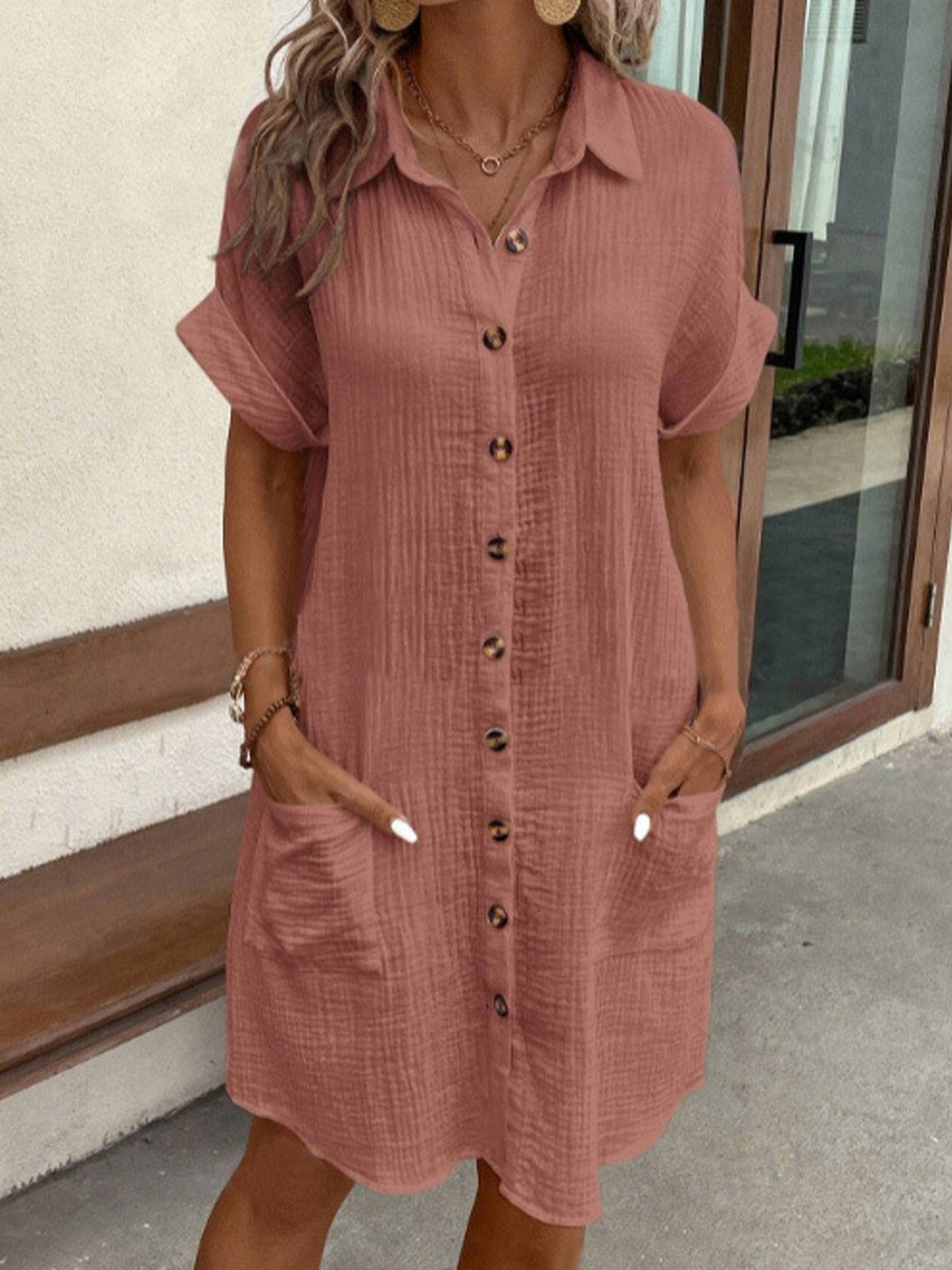 Button Down Summer Shirt Dress
