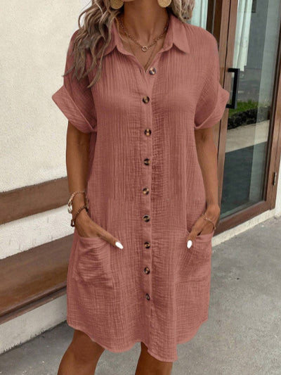 Button Down Summer Shirt Dress