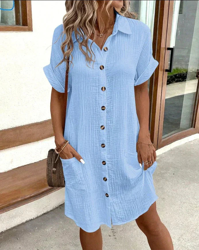 Button Down Summer Shirt Dress