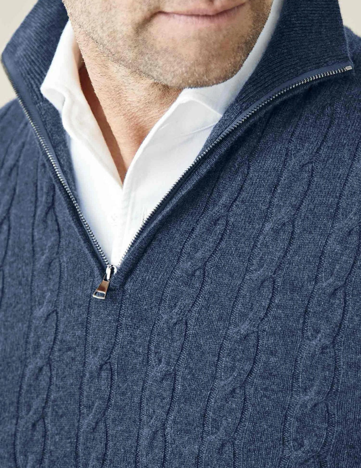 Warm Zippered Cable Knit Pullover