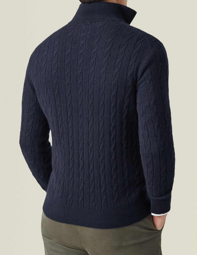 Warm Zippered Cable Knit Pullover