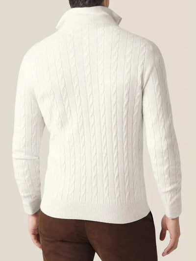 Warm Zippered Cable Knit Pullover