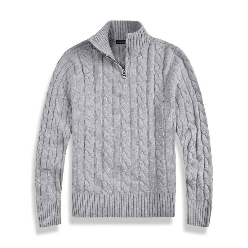 Old Money Style Half-Zip Sweater