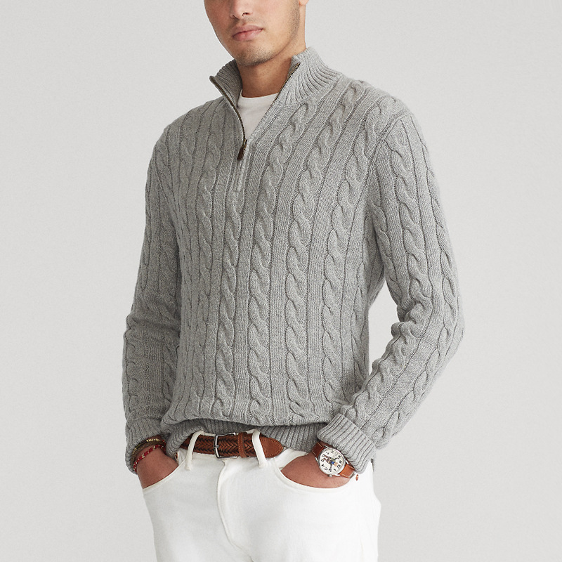 Old Money Style Half-Zip Sweater