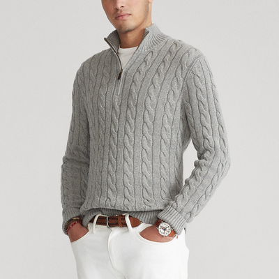 Old Money Style Half-Zip Sweater
