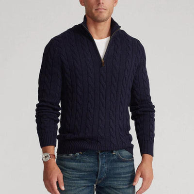 Old Money Style Half-Zip Sweater