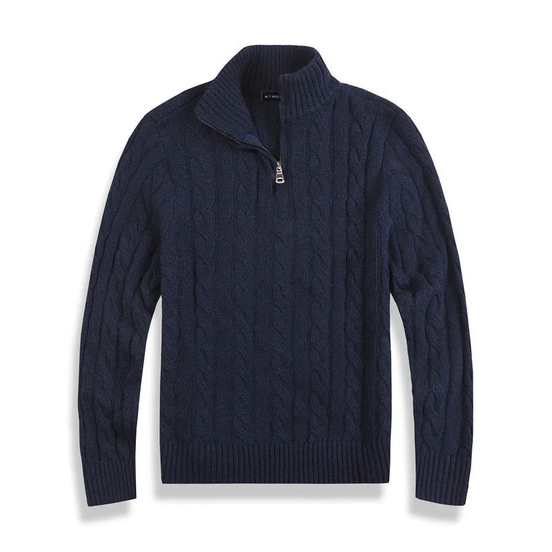 Old Money Style Half-Zip Sweater