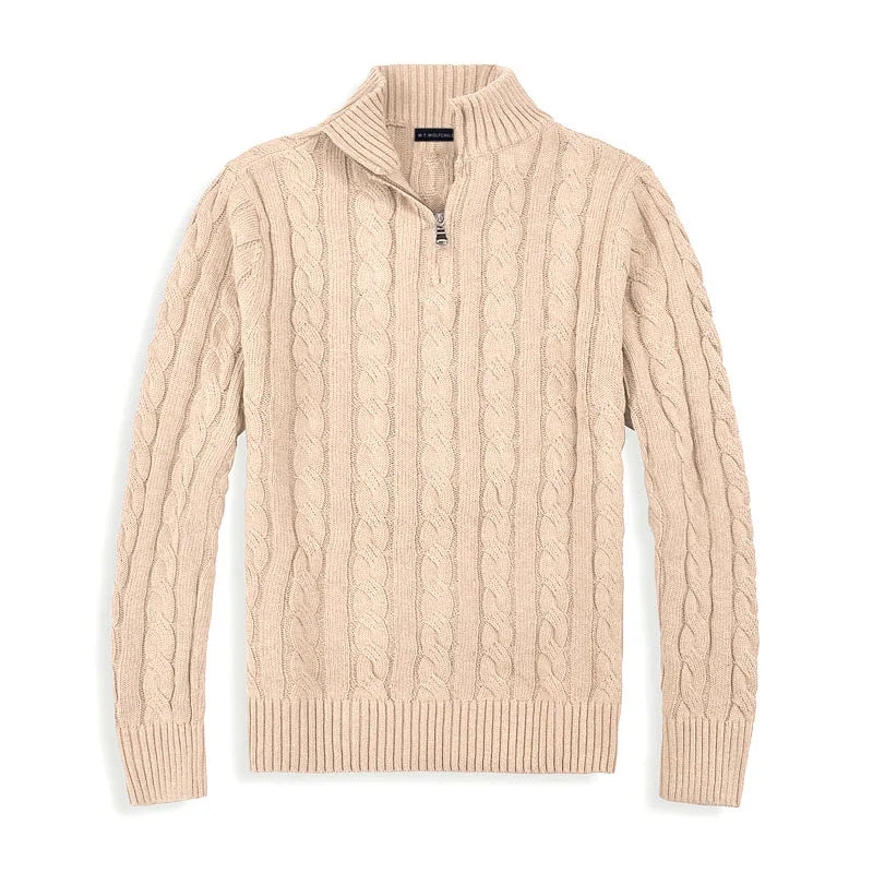 Old Money Style Half-Zip Sweater