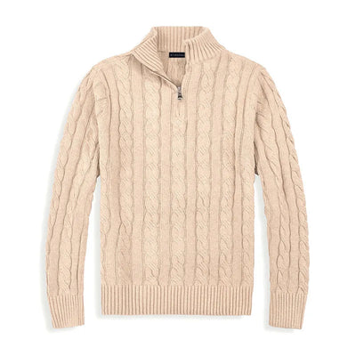 Old Money Style Half-Zip Sweater