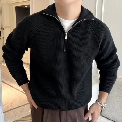 Classic Cotton Knit Quarter-Zip Sweater