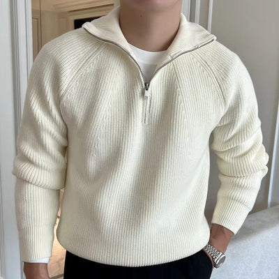 Classic Cotton Knit Quarter-Zip Sweater
