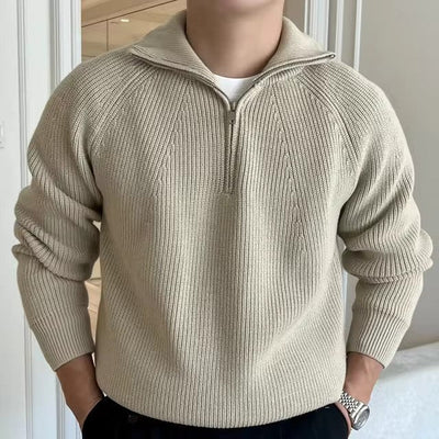 Classic Cotton Knit Quarter-Zip Sweater