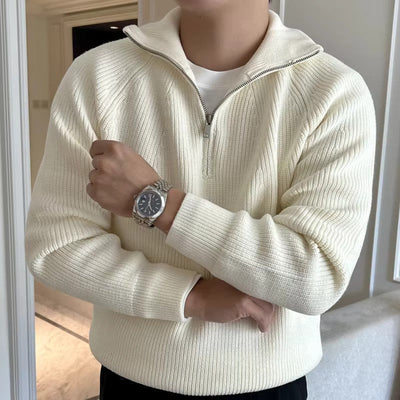 Classic Cotton Knit Quarter-Zip Sweater
