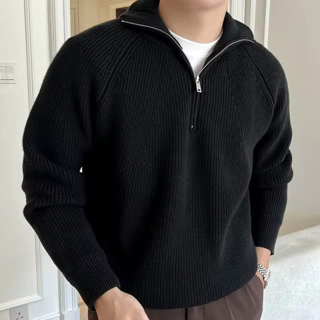 Classic Cotton Knit Quarter-Zip Sweater