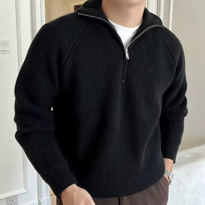 Classic Cotton Knit Quarter-Zip Sweater