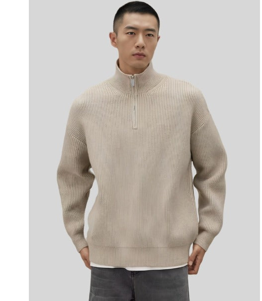 Classic Cotton Knit Quarter-Zip Sweater