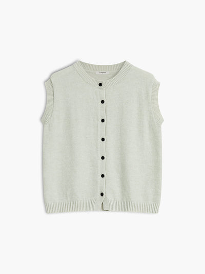 Sleeveles Knitted Women's Cardigan
