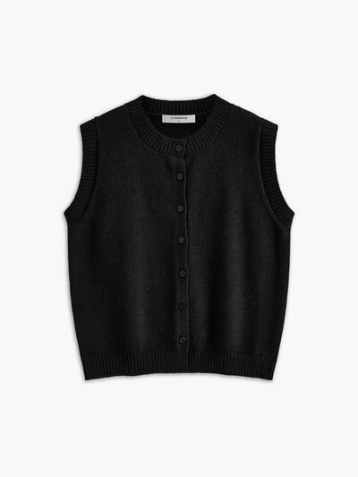 Sleeveles Knitted Women's Cardigan