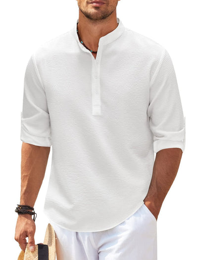 Breathable Stylish Men's Collarless Shirt