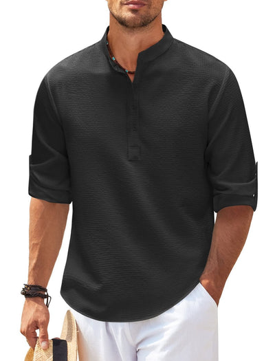 Breathable Stylish Men's Collarless Shirt