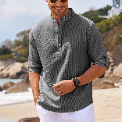 Breathable Stylish Men's Collarless Shirt