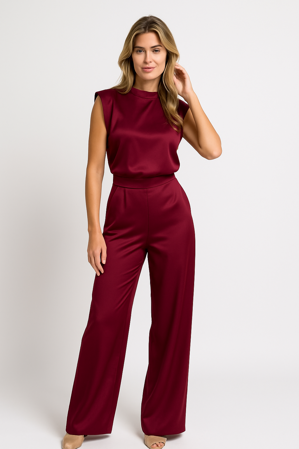 High-Neck Formal Jumpsuit Women