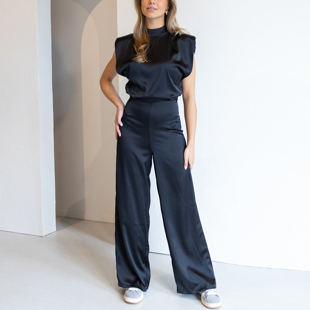 High-Neck Formal Jumpsuit Women