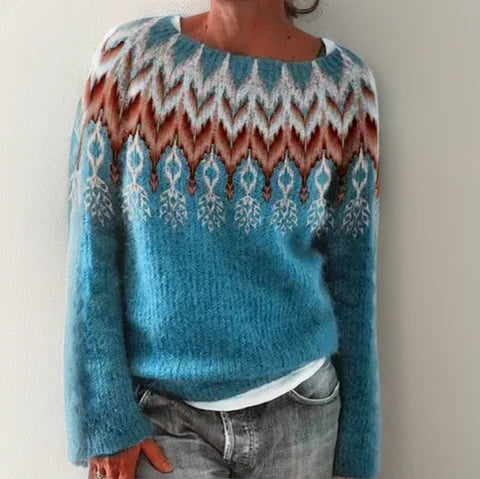 Blue Fair Isle Knit Jumper Women