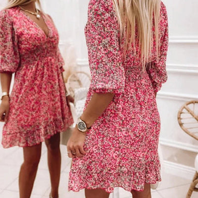 Floral Smocked Mini Dress Women