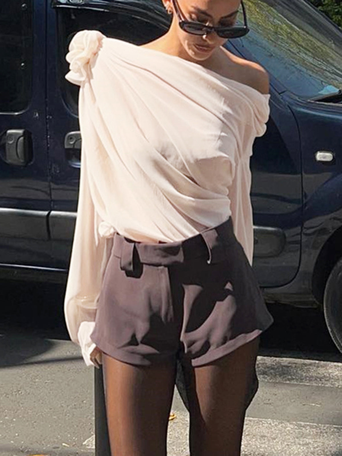 Chiffon Asymmetrical Women's Blouse