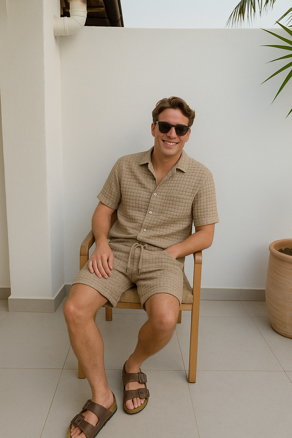 Textured Comfort Short Sleeve Set
