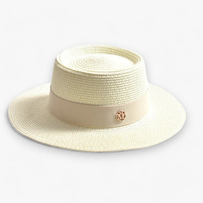 Minimalist Straw Hat with Ribbon