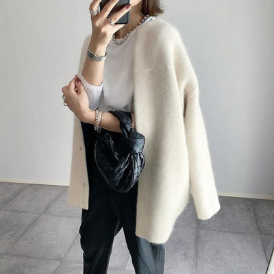 Wool-Blend Long Cardigan Women