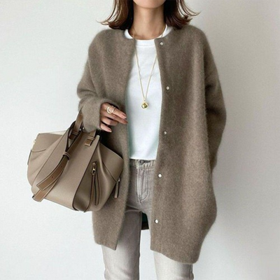 Wool-Blend Long Cardigan Women