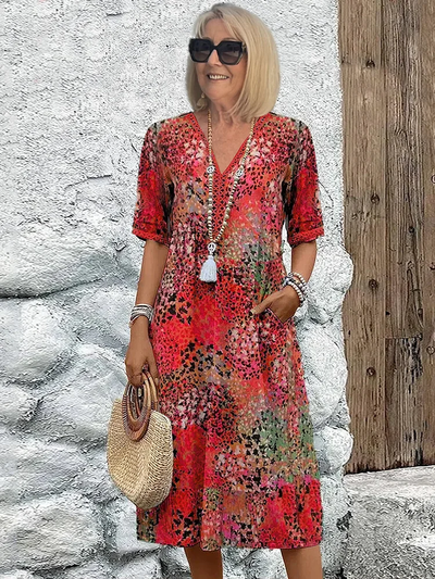 Vibrant Mid-Length Casual Dress