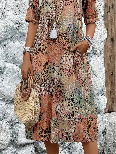 Vibrant Mid-Length Casual Dress