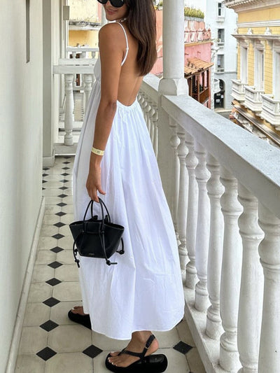 Cotton Backless Women's Summer Dress