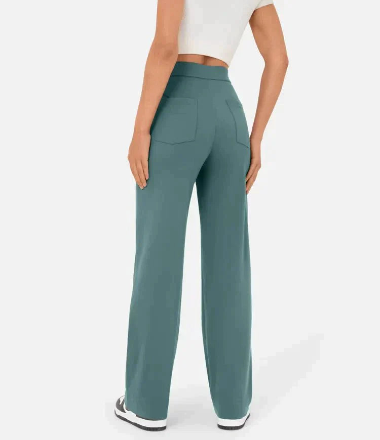 High-Waist Elastic Casual Pants