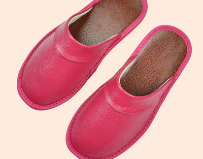 Premium Cowhide Leather Slippers