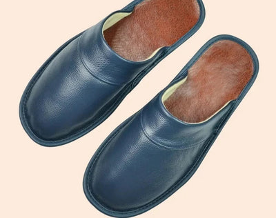 Premium Cowhide Leather Slippers