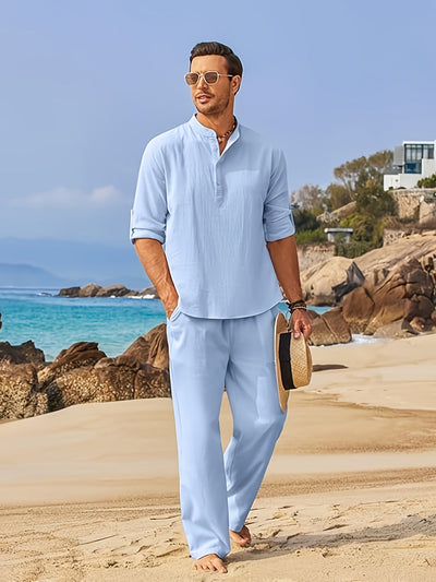 Cotton Long Sleeve Matching Set Men
