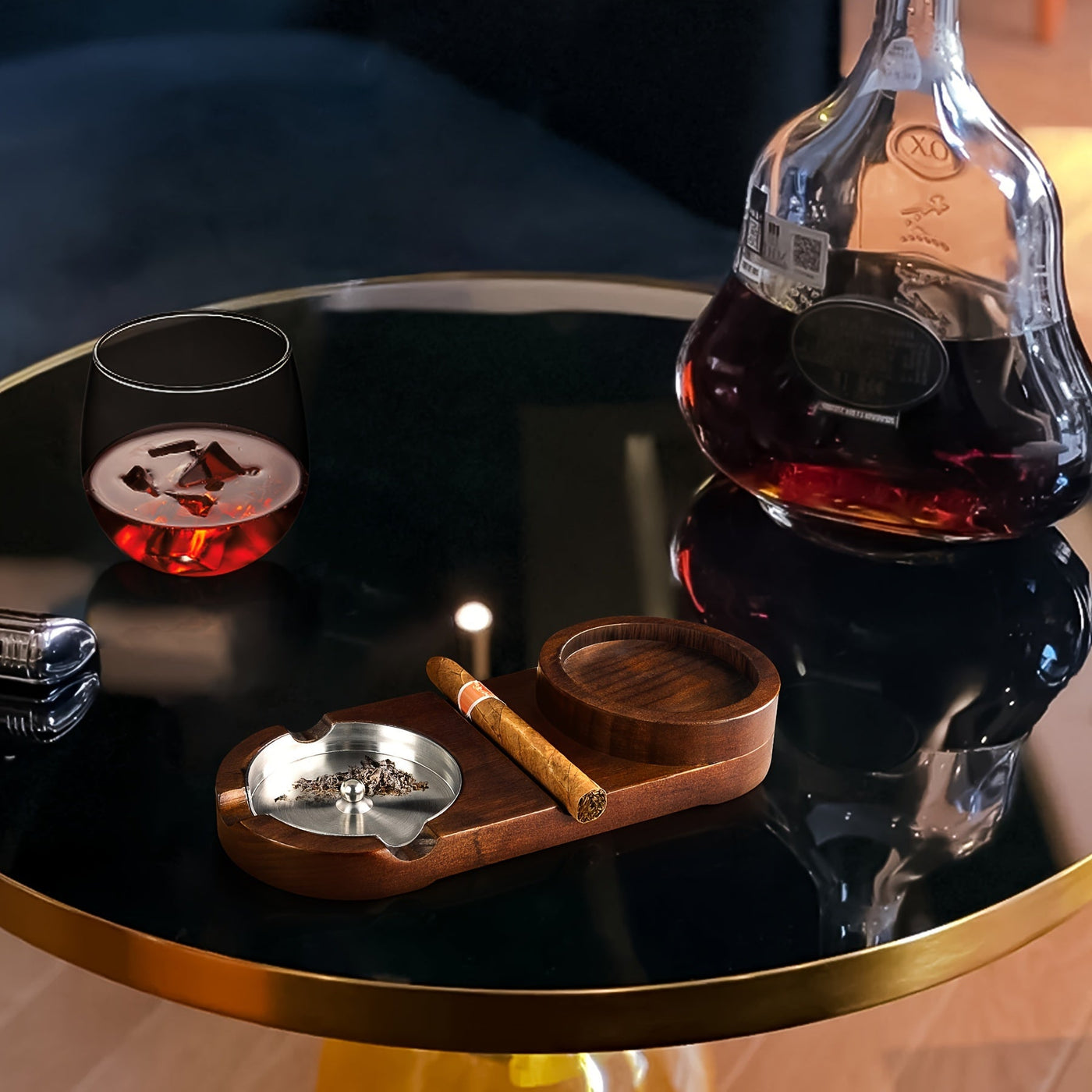 Ashtray & Whiskey Glass Holder | Gift for Dad