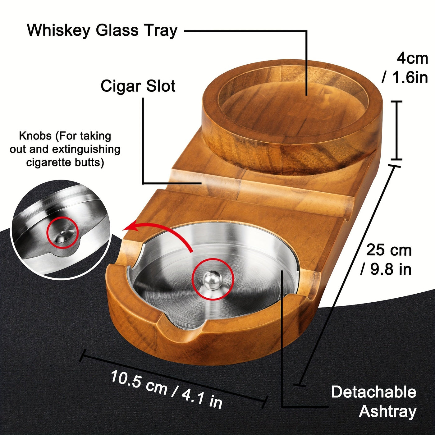 Ashtray & Whiskey Glass Holder | Gift for Dad