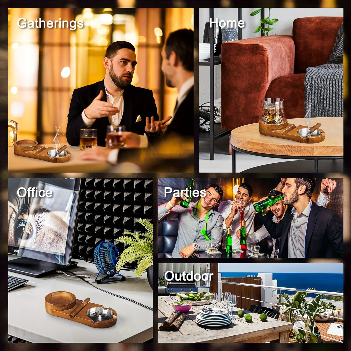 Ashtray & Whiskey Glass Holder | Gift for Dad