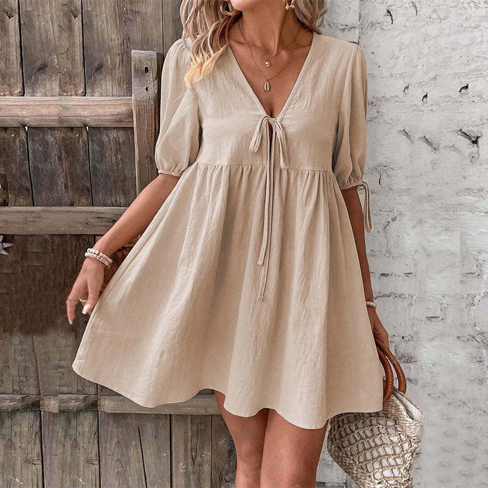 Summer Tie Front Women's Mini Dress