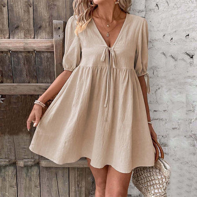 Summer Tie Front Women's Mini Dress