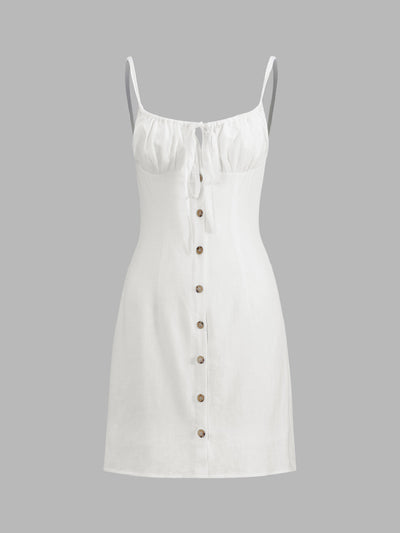 Linen Buttoned Women's Summer Dress