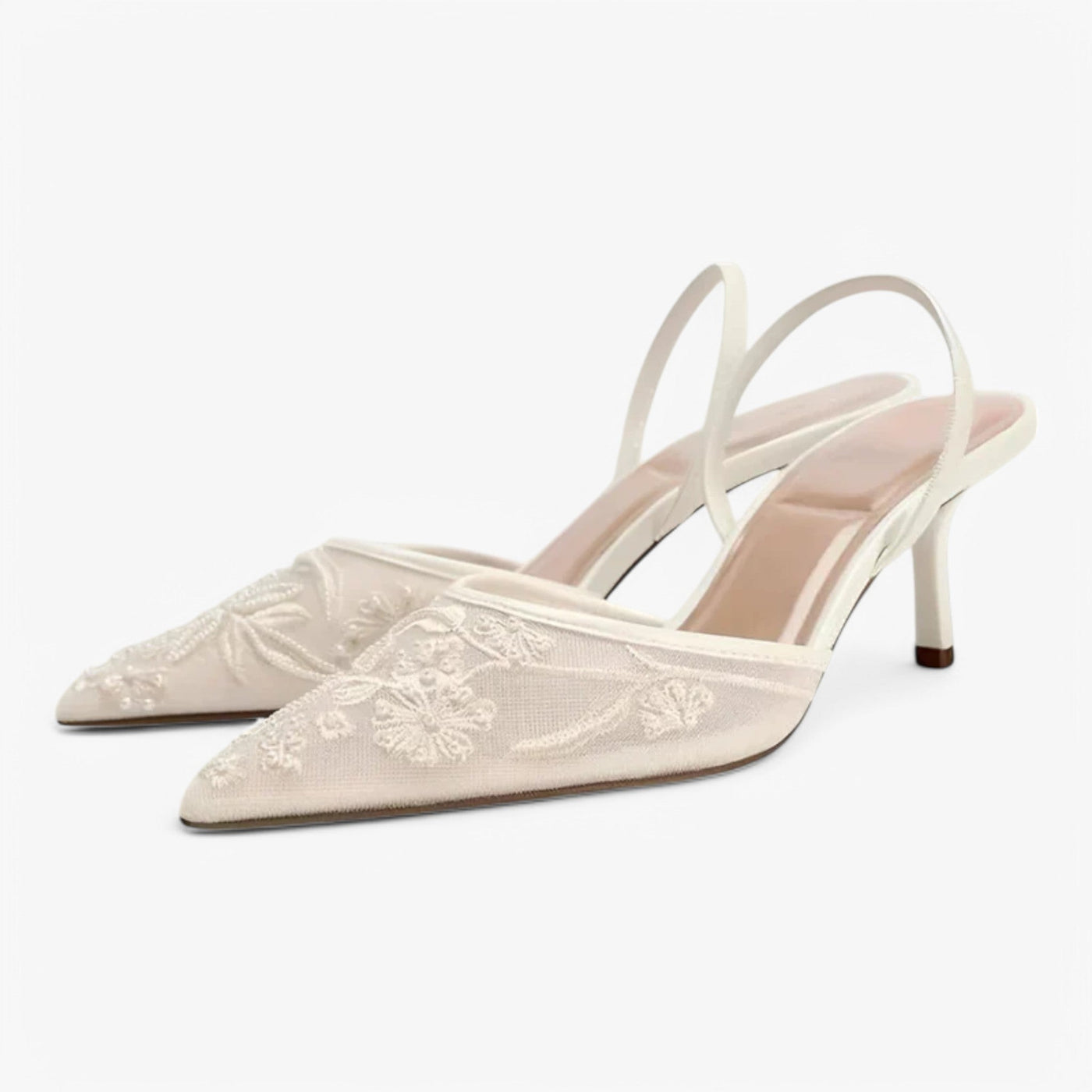 Stylish Pointed Heels with Embroidery