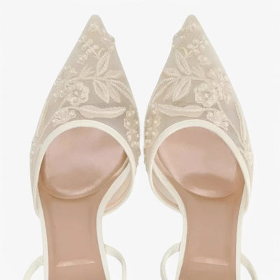 Stylish Pointed Heels with Embroidery