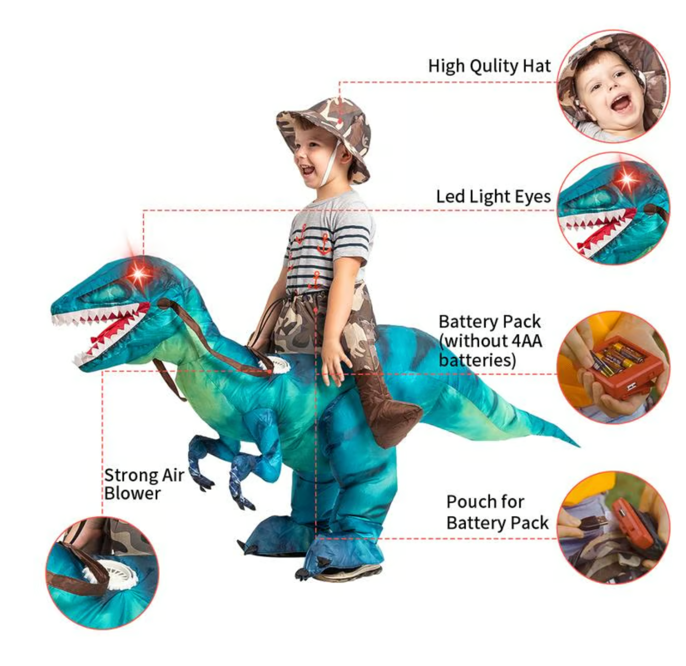Dinosaur Inflatable Halloween Costume Toy
